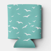 Koelblauwe kuststrook voor zeegaulls blikjeskoeler (Achterkant)