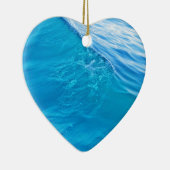 Koelblauwe watergolf keramisch ornament (Rechts)
