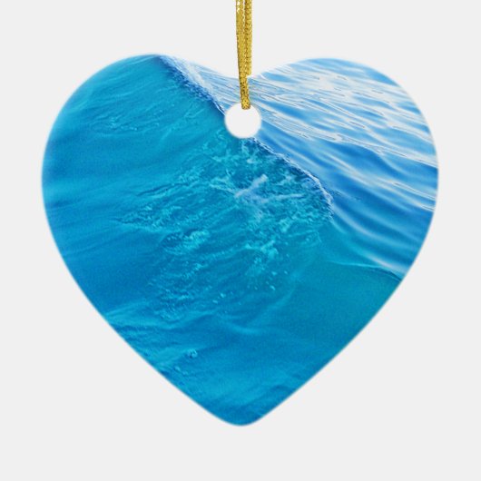 Koelblauwe watergolf keramisch ornament (Voorkant)