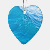 Koelblauwe watergolf keramisch ornament (Links)
