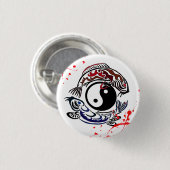Koelbloedspatten Yin Yang Koi Fishes tattoo art Ronde Button 3,2 Cm (Voorkant /achterkant)