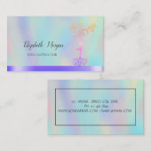 Koelboomvrouwen Silhouette, holografisch Yoga Visitekaartje (Voorkant / Achterkant)