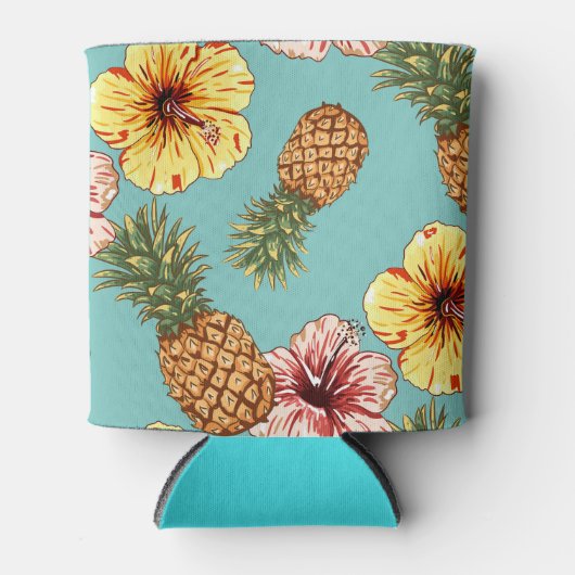 Koelbox - ananassen en Hibiscus Blikjeskoeler (Voorkant)