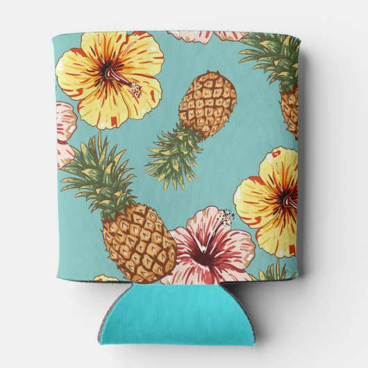 Koelbox - ananassen en Hibiscus Blikjeskoeler (Achterkant)