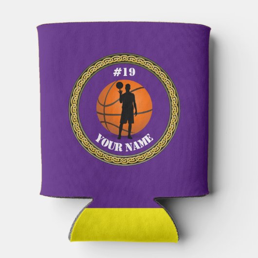 Koelbox Basketbalspeler - Voeg naam & nummer toe Blikjeskoeler (Achterkant)