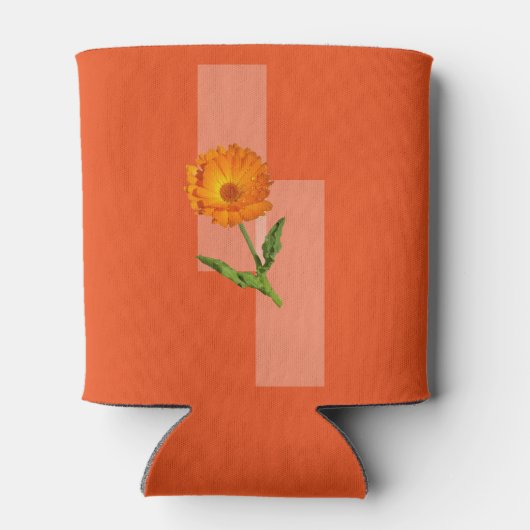 Koelbox - Calendula over Oranje achtergrond Blikjeskoeler (Achterkant)