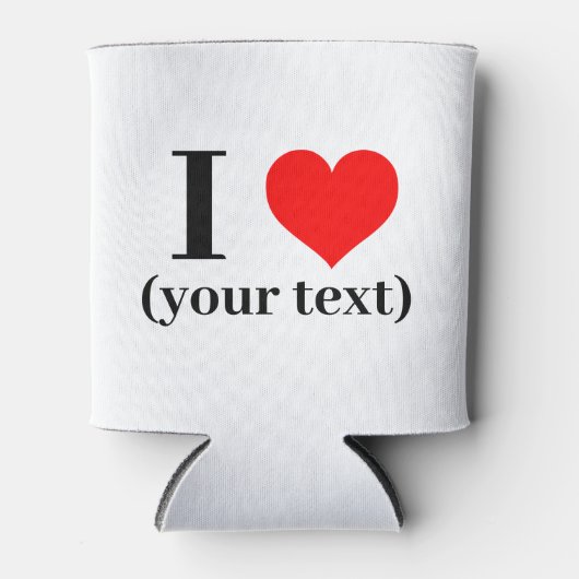 Koelbox - Custom I hart (jouw tekst) Blikjeskoeler (Voorkant)