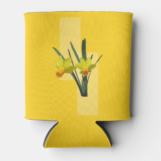 Koelbox - Daffodils op geel Blikjeskoeler (Voorkant)