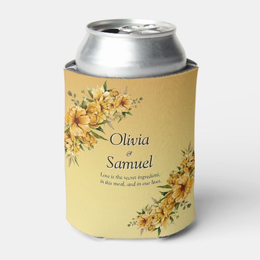 Koelbox Gouden Gele Bloemen Blikjeskoeler (Blikje Voorkant)