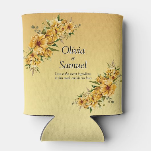 Koelbox Gouden Gele Bloemen Blikjeskoeler (Achterkant)