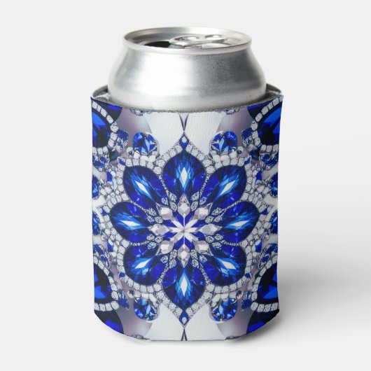 Koelbox met Blauw Wit Kleuren ontwerp Blikjeskoeler (Blikje Voorkant)