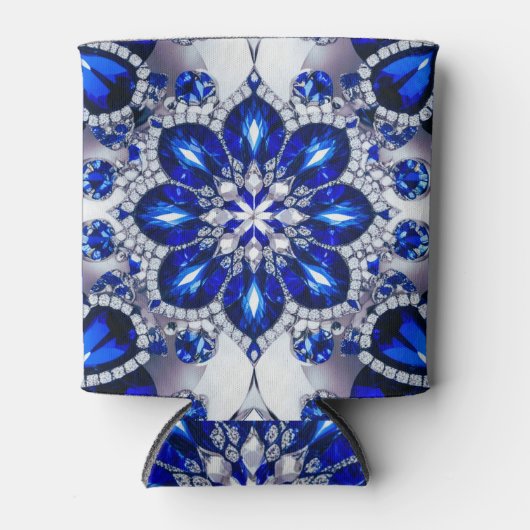 Koelbox met Blauw Wit Kleuren ontwerp Blikjeskoeler (Voorkant)