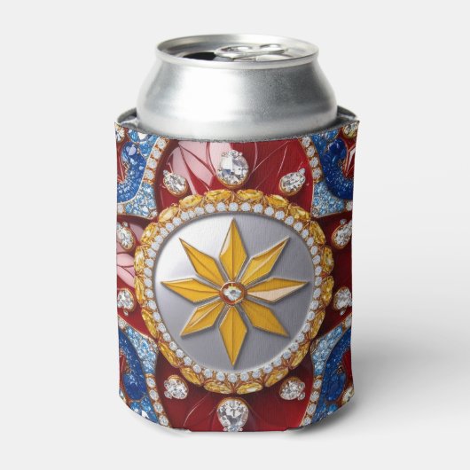 Koelbox met Colombiaanse kleuren ontwerp Blikjeskoeler (Blikje Voorkant)