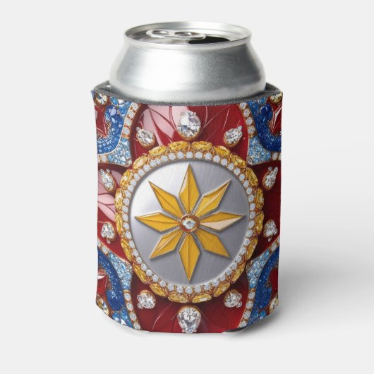 Koelbox met Colombiaanse kleuren ontwerp Blikjeskoeler (Blikje Achterkant)