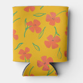 Koelbox met felrood-Oranje bloemetjes Blikjeskoeler (Voorkant)