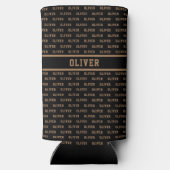 Koelbox met het zwarte patroon met moderne naam seltzer blikjeskoeler (Achterkant)