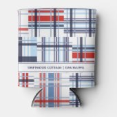 Koelbox met rode, witte en blauwe Madras met tekst Blikjeskoeler (Voorkant)