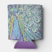 Koelbox met turquoise pauw ontwerp blikjeskoeler (Achterkant)