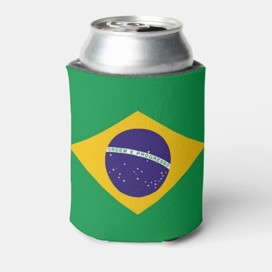 Koelbox met vlag van Brazilië Blikjeskoeler (Blikje Achterkant)