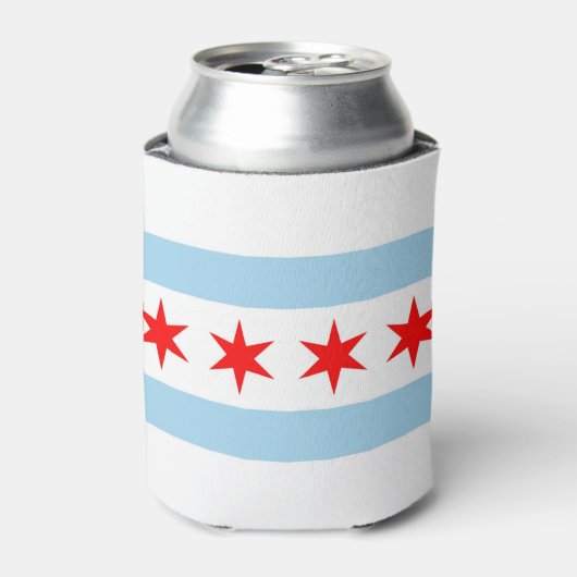 Koelbox met vlag van Chicago, Illinois, Verenigde  Blikjeskoeler (Blikje Voorkant)