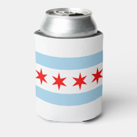 Koelbox met vlag van Chicago, Illinois, Verenigde  Blikjeskoeler (Blikje Achterkant)