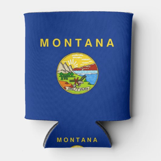 Koelbox met vlag van de staat Montana, Verenigde S Blikjeskoeler (Voorkant)