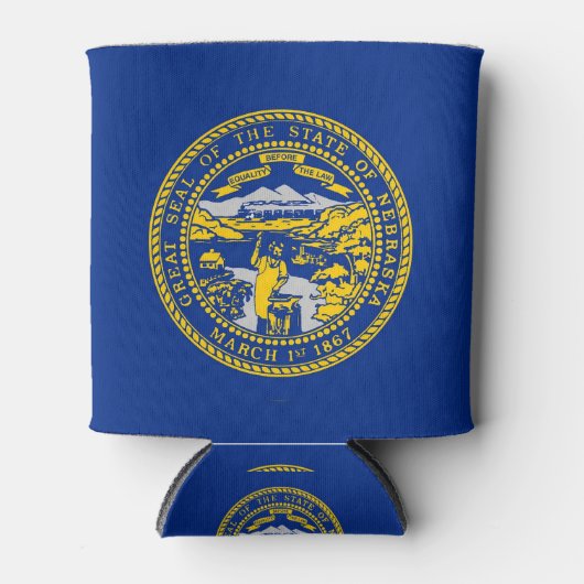 Koelbox met vlag van de staat Nebraska, Verenigde Blikjeskoeler (Voorkant)