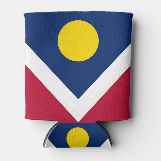 Koelbox met vlag van Denver City, Verenigde Staten Blikjeskoeler (Voorkant)