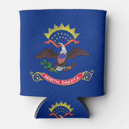 Koelbox met vlag van North Dakota, Verenigde State Blikjeskoeler (Voorkant)
