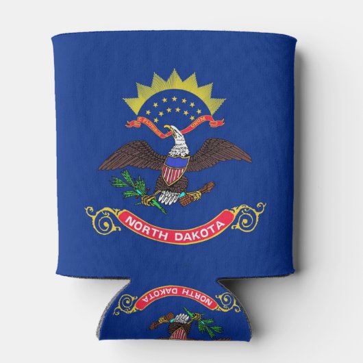 Koelbox met vlag van North Dakota, Verenigde State Blikjeskoeler (Achterkant)