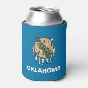 Koelbox met vlag van Oklahoma, Verenigde Staten. Blikjeskoeler