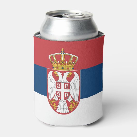 Koelbox met vlag van Servië Blikjeskoeler (Blikje Voorkant)