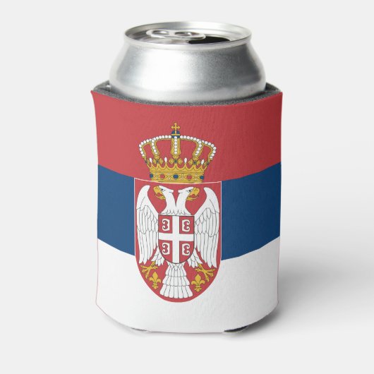 Koelbox met vlag van Servië Blikjeskoeler (Blikje Achterkant)