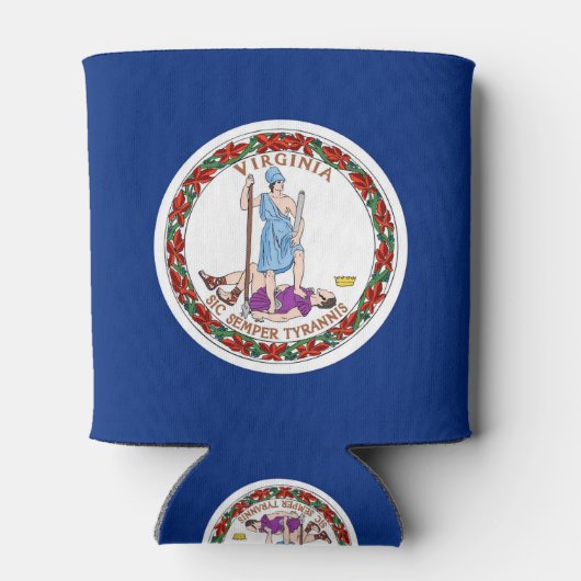 Koelbox met vlag van Virginia State, Verenigde Sta Blikjeskoeler (Achterkant)