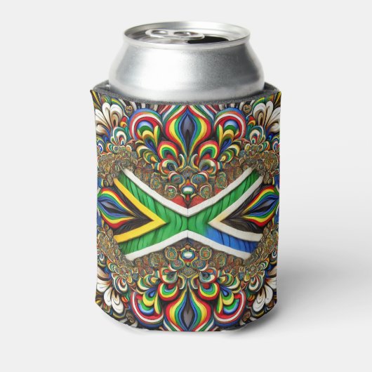 Koelbox met Zuid-Afrikaanse kleuren ontwerp Blikjeskoeler (Blikje Achterkant)