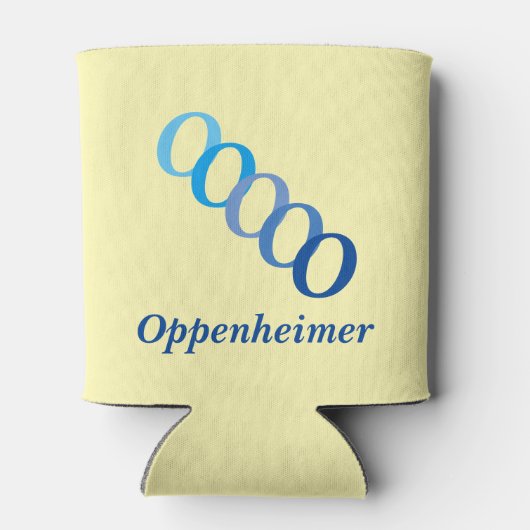 Koelbox - Naam met Initialen (blues) Blikjeskoeler (Achterkant)