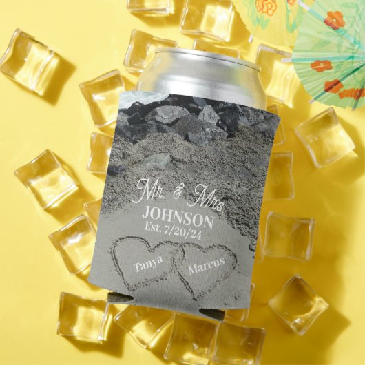 Koelbox- Twee harten in het zand Blikjeskoeler (Insitu Zomer)