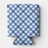Koelbox van de diamantmonogram van Blue gingham Blikjeskoeler (Achterkant)