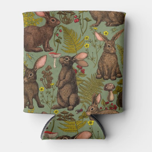 Koelbox van konijnen en bossen blikjeskoeler (Voorkant)