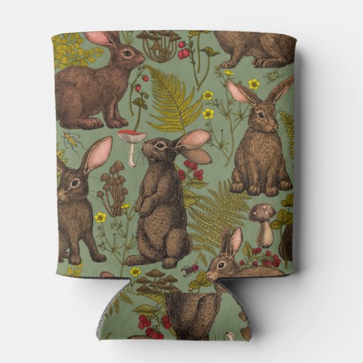 Koelbox van konijnen en bossen blikjeskoeler (Achterkant)