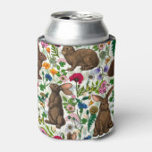 Koelbox van konijnen en bossen blikjeskoeler (Blikje Voorkant)