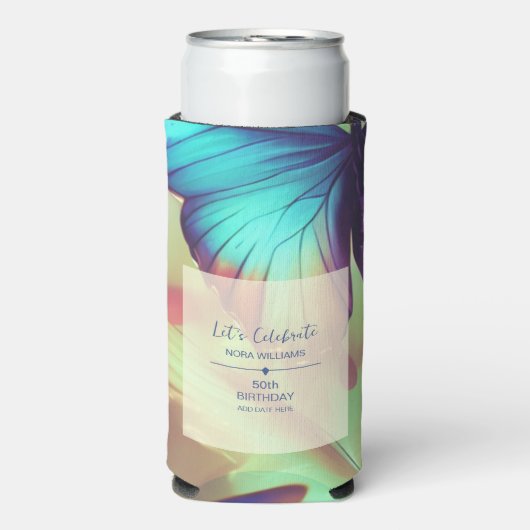 Koelbox van vlinder seltzer blikjeskoeler (Seltzer Voorkant)