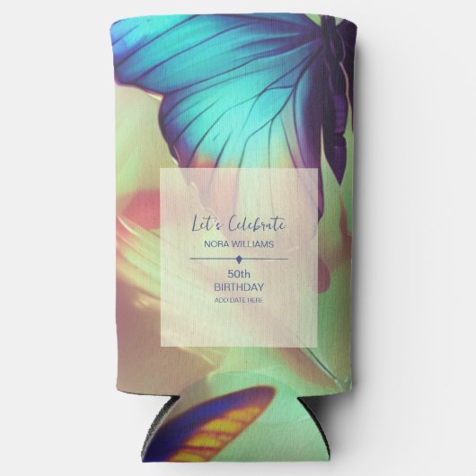 Koelbox van vlinder seltzer blikjeskoeler (Voorkant)