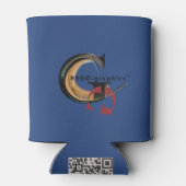 Koelbox versierd met klaprozen In blauw Blikjeskoeler (Achterkant)