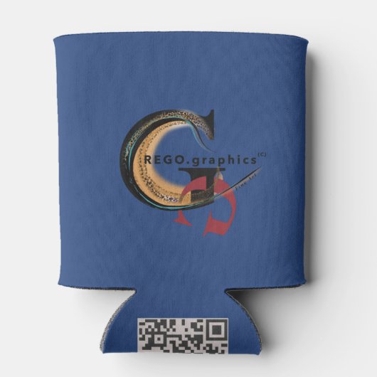 Koelbox versierd met klaprozen In blauw Blikjeskoeler (Achterkant)