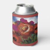 Koelbox versierd met klaprozen In rood Blikjeskoeler (Blikje Voorkant)