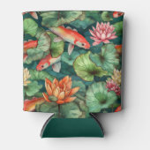 Koelbox waterverf Koi en Water Lilies Blikjeskoeler (Voorkant)