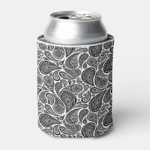 koelbox/zwart/wit Paisley Blikjeskoeler