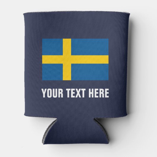 Koelboxxen onder Zweedse vlag | Aangepaste bierhou Blikjeskoeler (Voorkant)