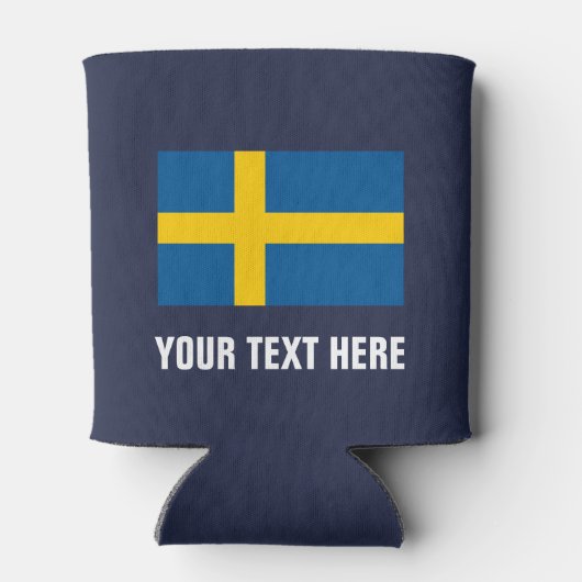 Koelboxxen onder Zweedse vlag | Aangepaste bierhou Blikjeskoeler (Achterkant)